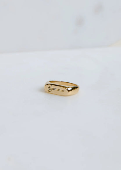 Non-Tarnish Stamped Daisy Ring
