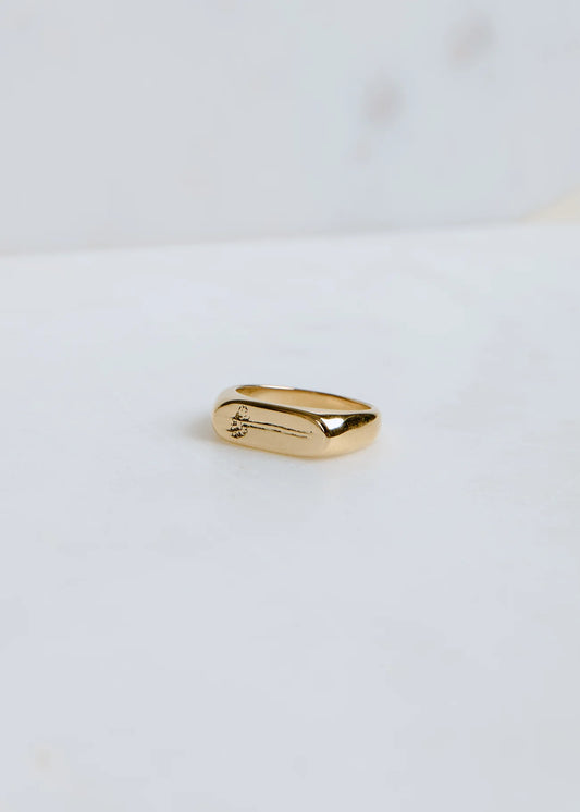 Non-Tarnish Stamped Daisy Ring