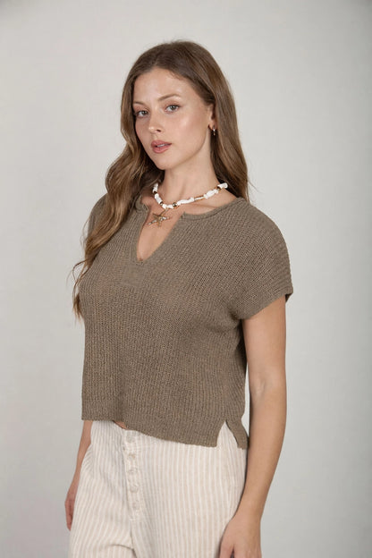 Split Knit Sweater