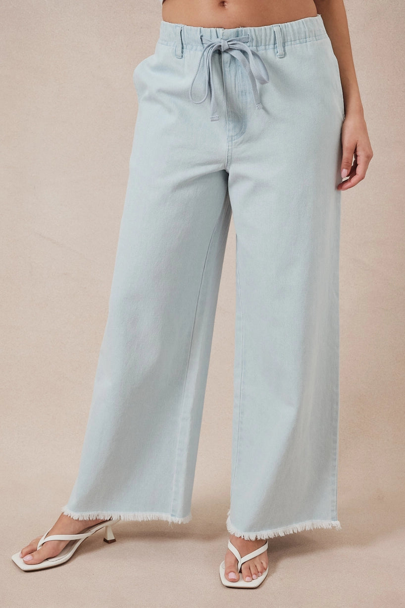 Twill Washed Wide Pants