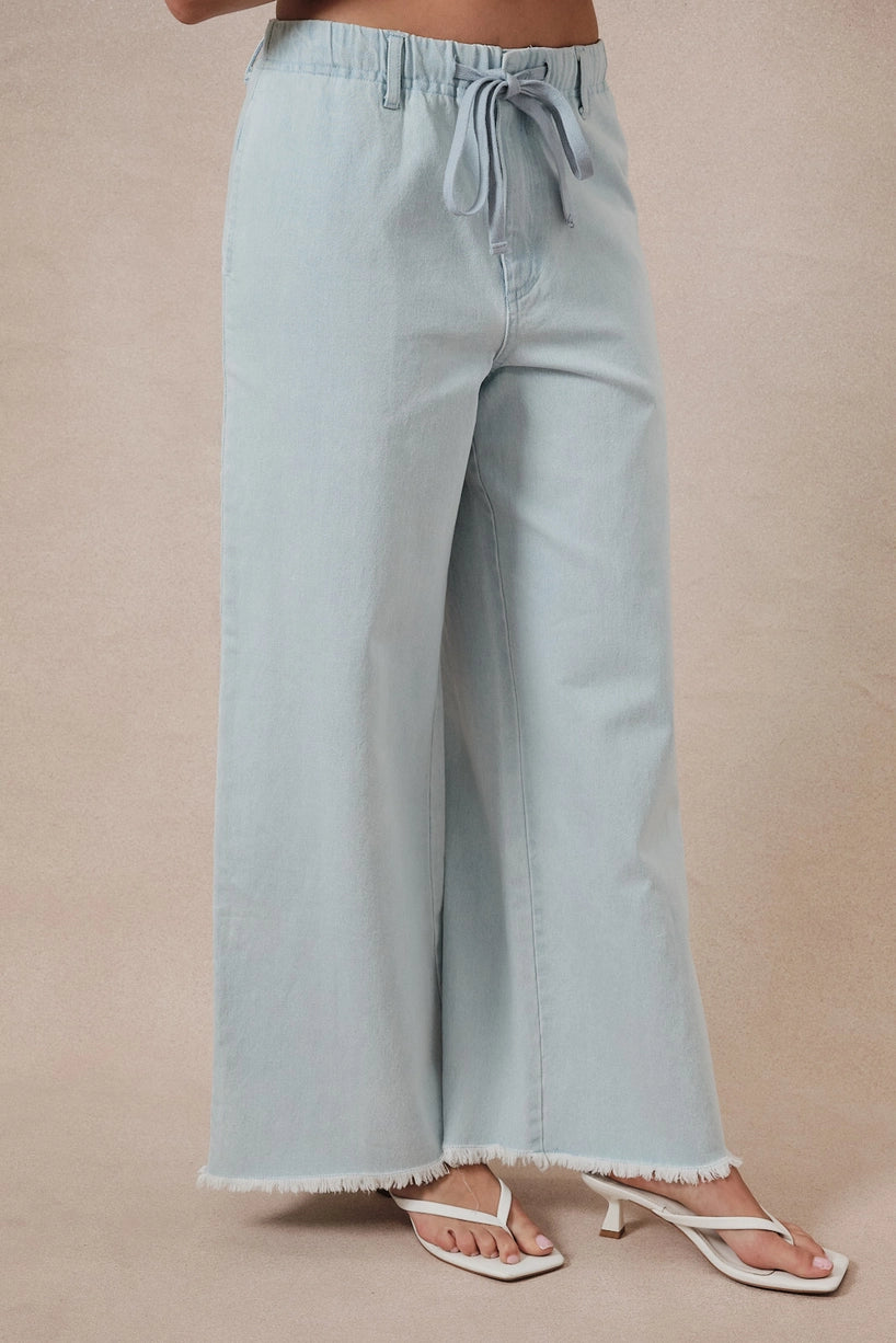 Twill Washed Wide Pants