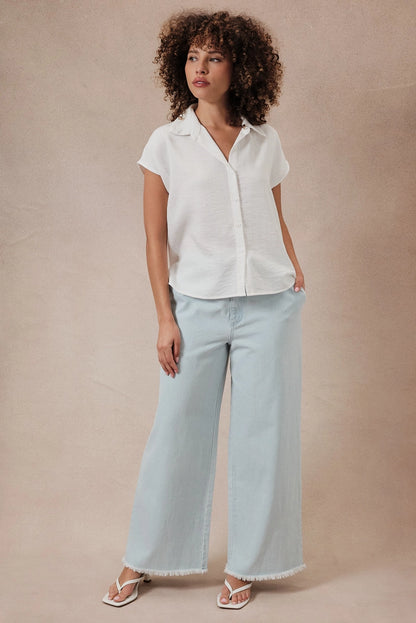 Twill Washed Wide Pants