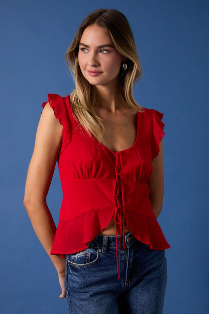 Ruffle Tie Top
