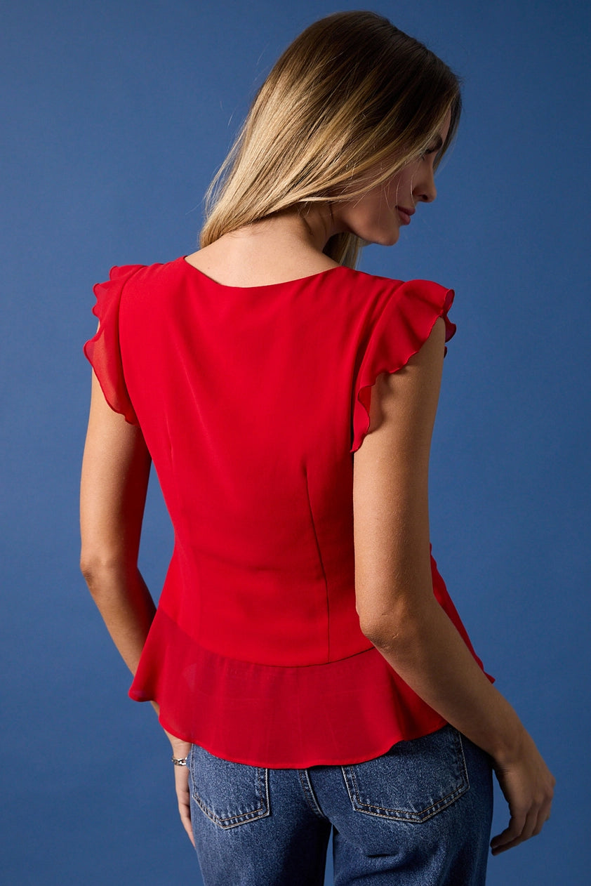 Ruffle Tie Top