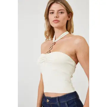 Gold Chain Halter Top