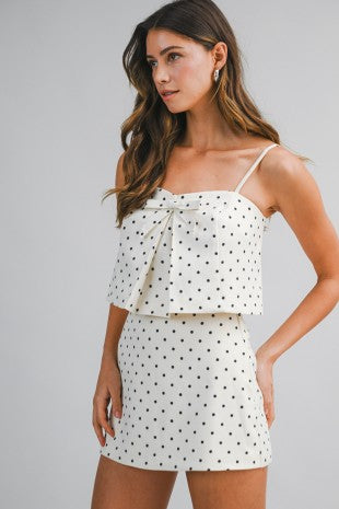 Polka Dot Bow Top Set