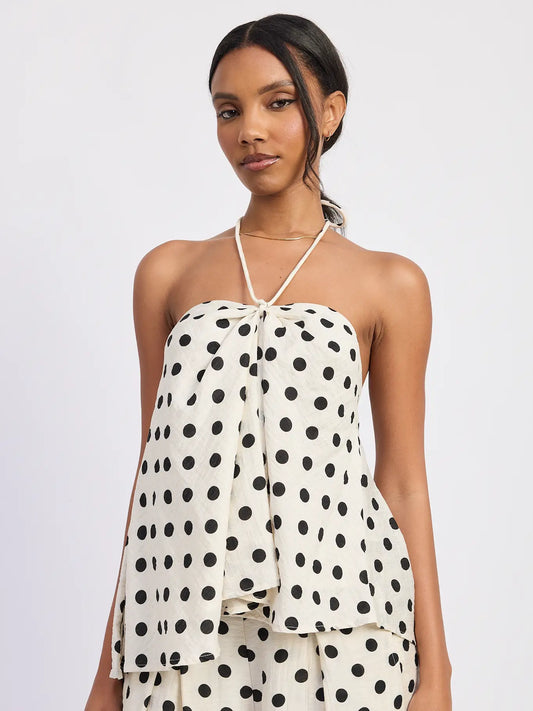 Polka Dot Halter Top Set