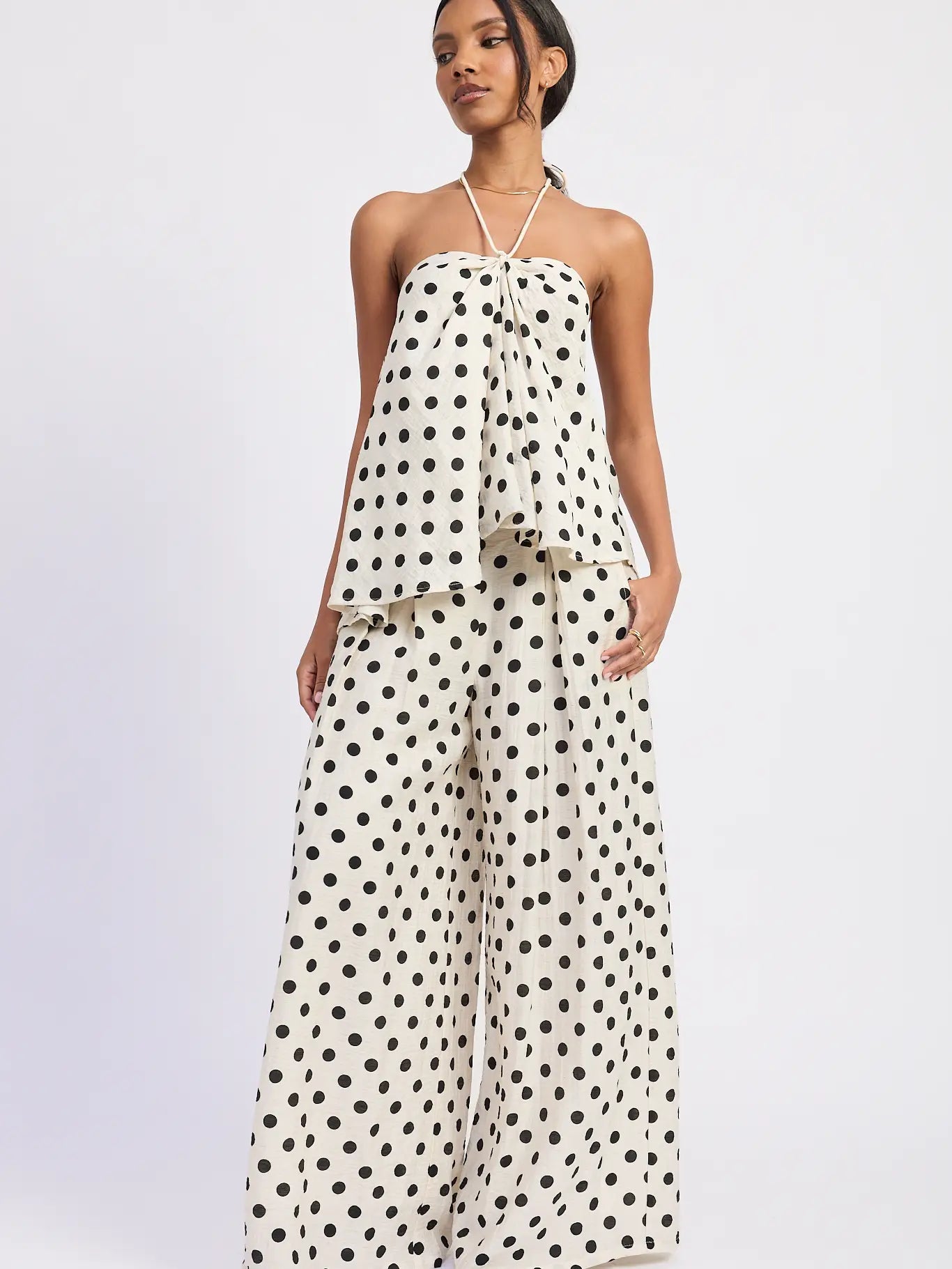 Polka Dot Halter Top Set