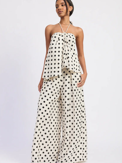 Polka Dot Halter Top Set