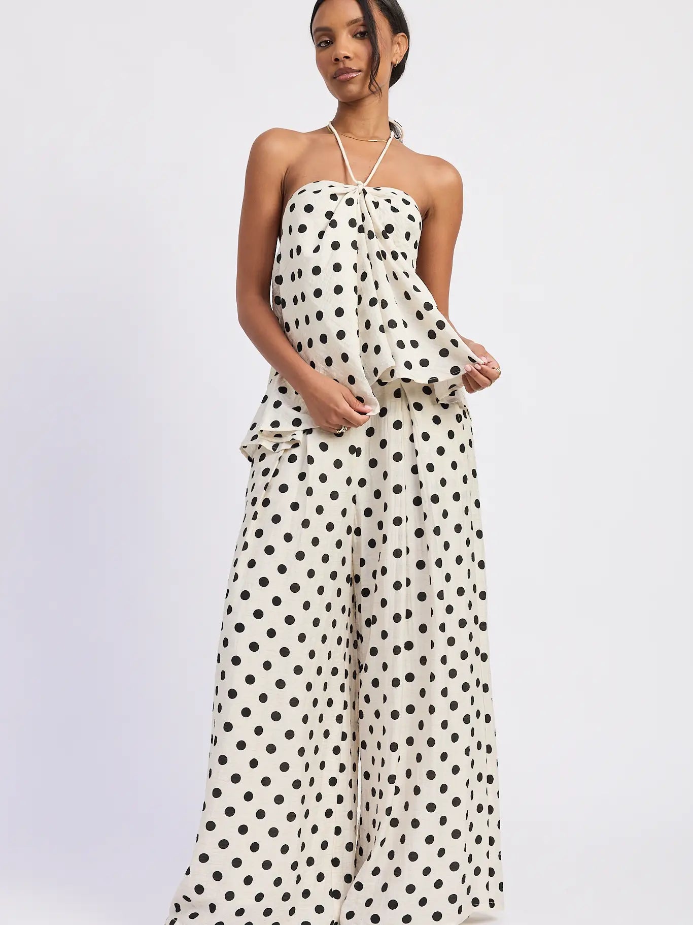Polka Dot Halter Top Set