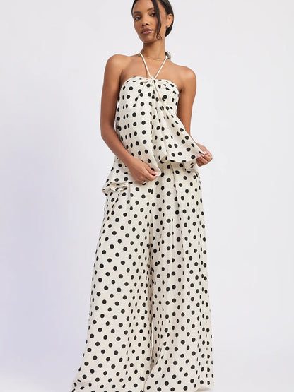 Polka Dot Halter Top Set