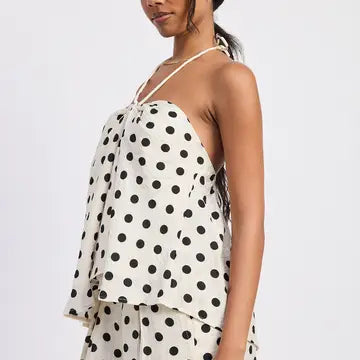 Polka Dot Halter Top Set