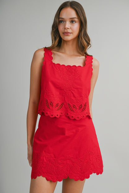 Embroidered Skirt Set