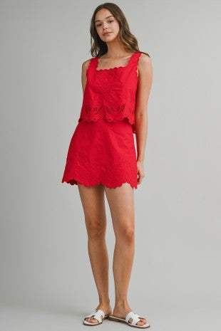 Embroidered Skirt Set