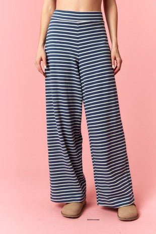 Striped Wide Leg Pants Set