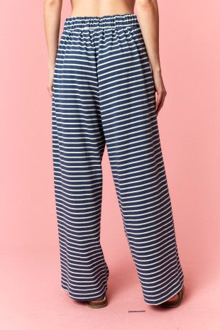 Striped Wide Leg Pants Set