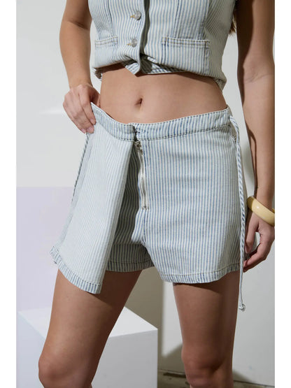 Stripe Wrap Skort
