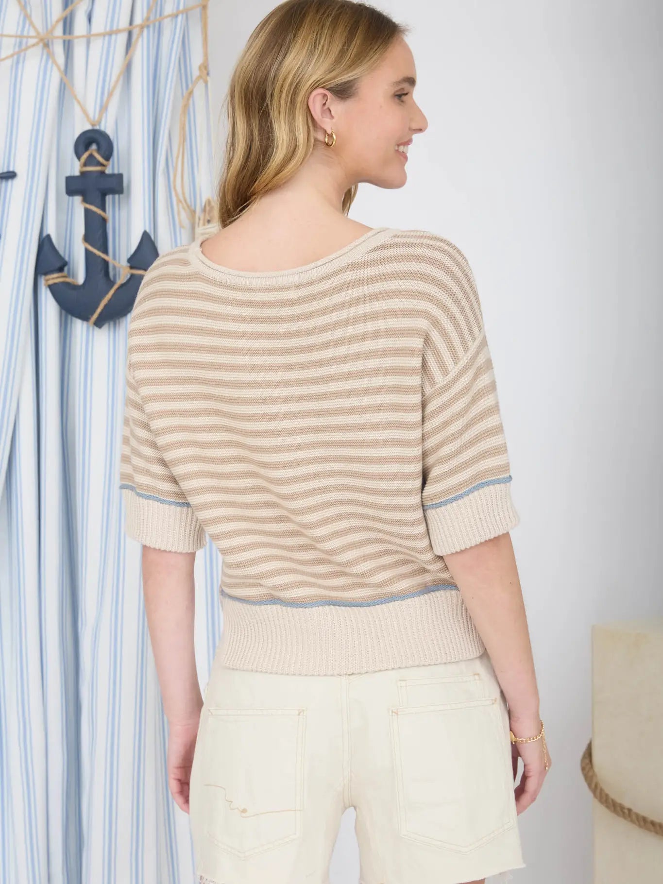 Stripe Trim Sweater