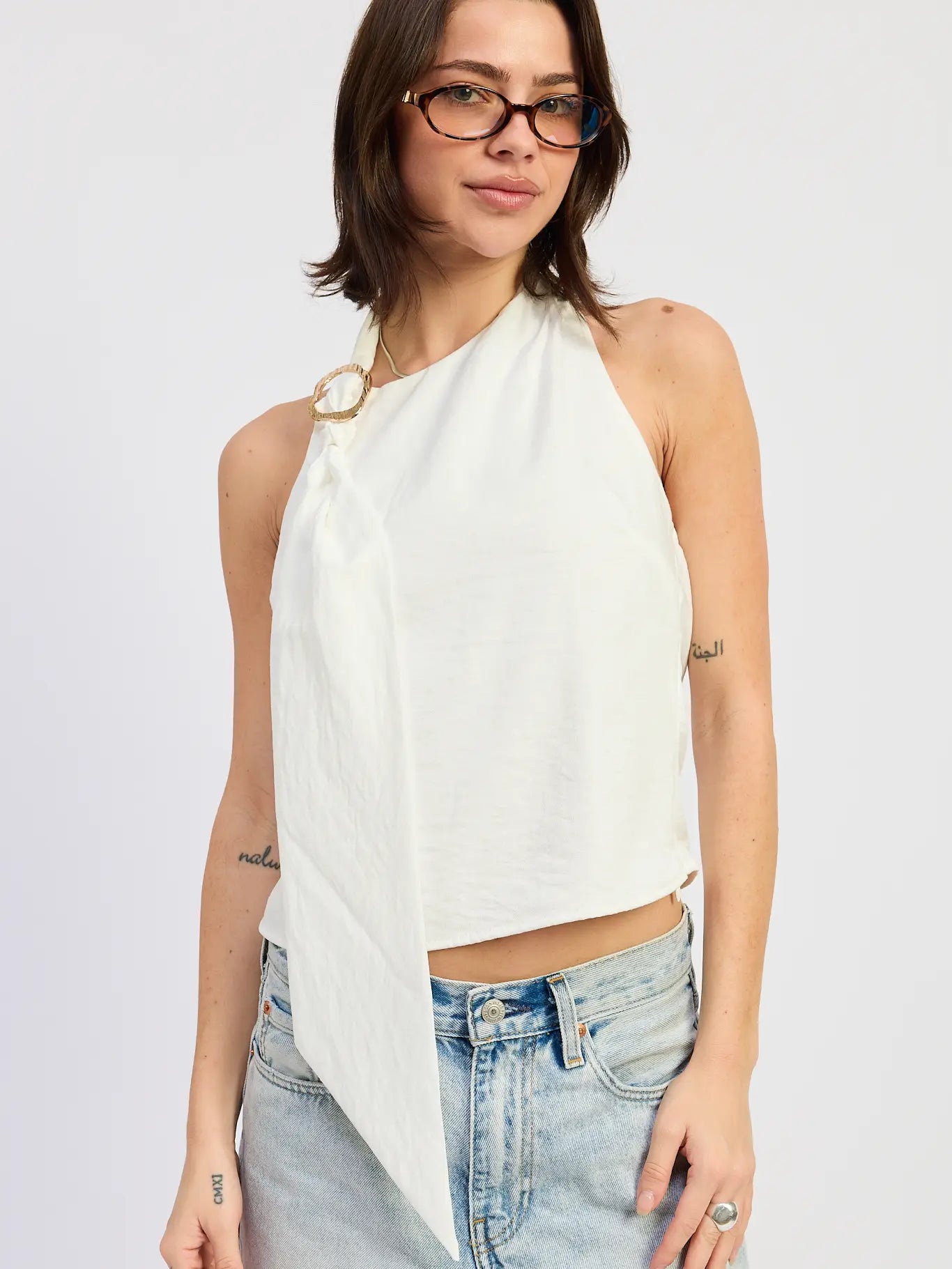 Halter Top With Scarf Detail