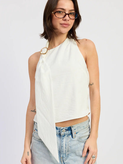 Halter Top With Scarf Detail