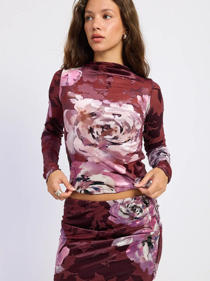 Mesh Mock Neck