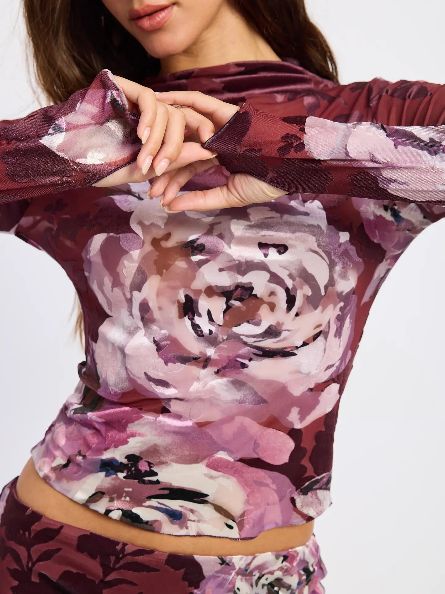 Mesh Mock Neck