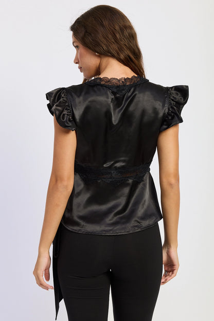 Lace Satin Top