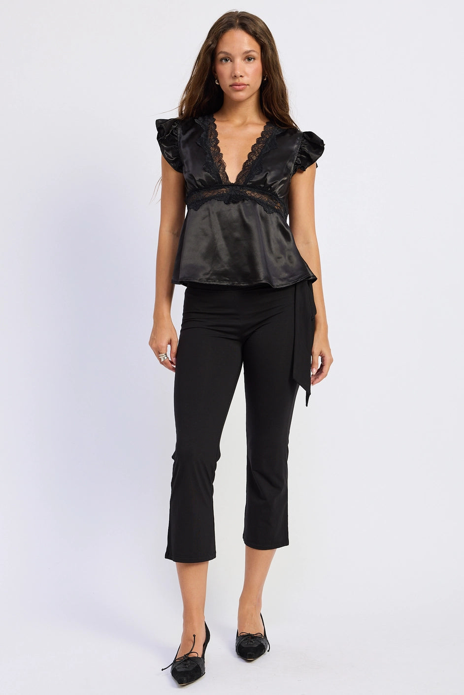 Lace Satin Top