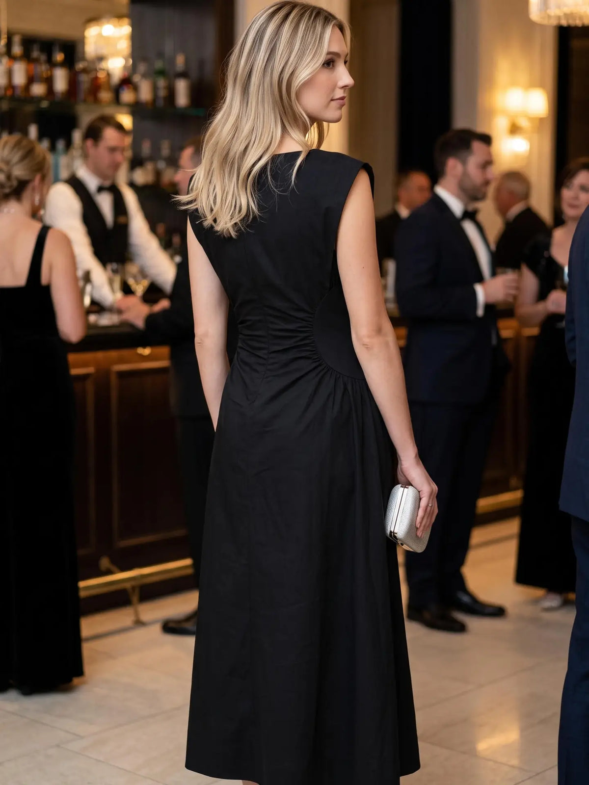 Ruched Waist Midi Dress