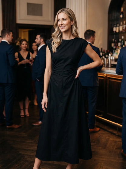 Ruched Waist Midi Dress