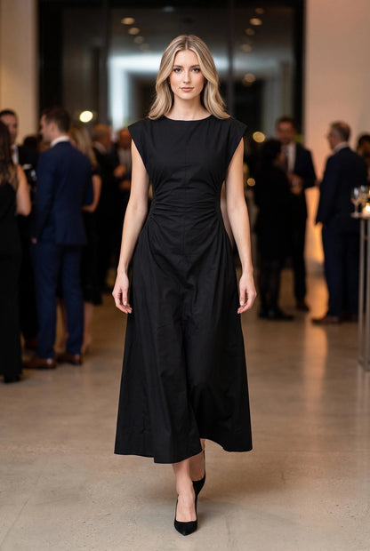 Ruched Waist Midi Dress