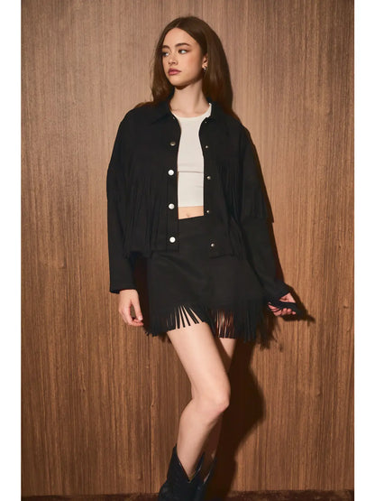 Suede Fringe Jacket