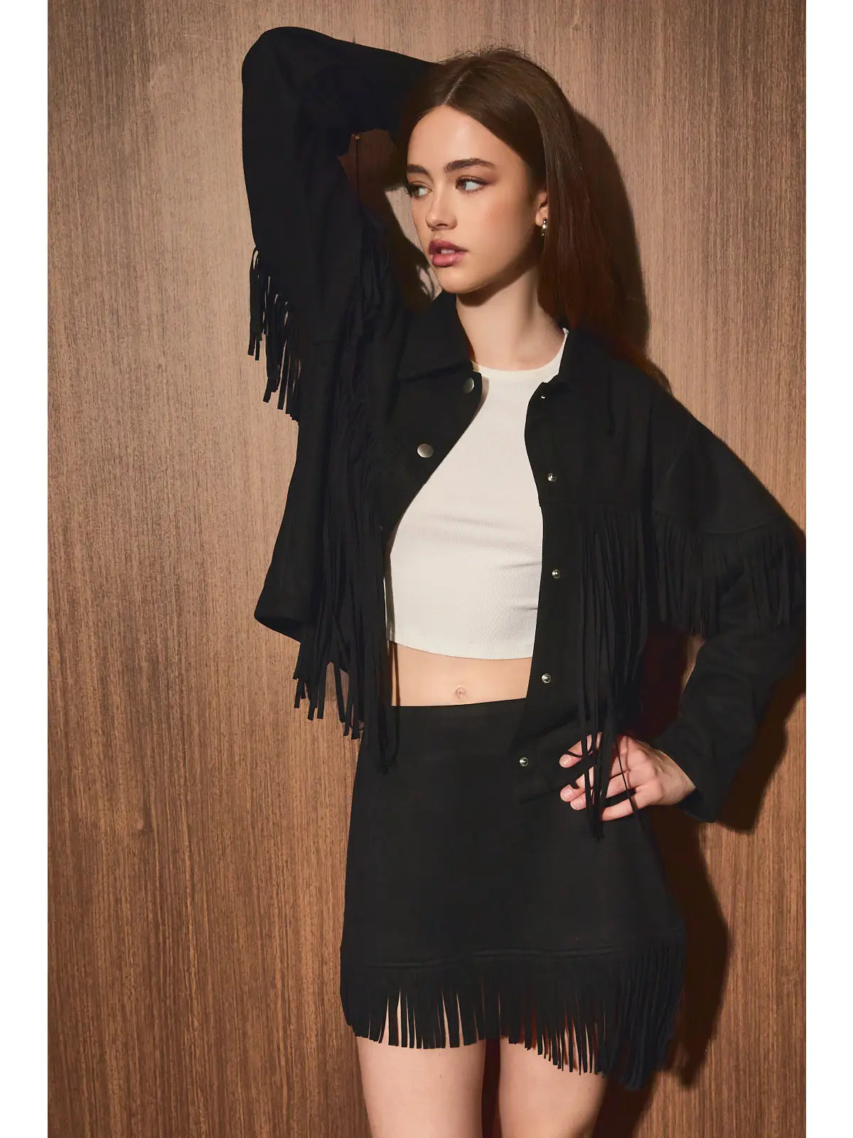 Suede Fringe Jacket