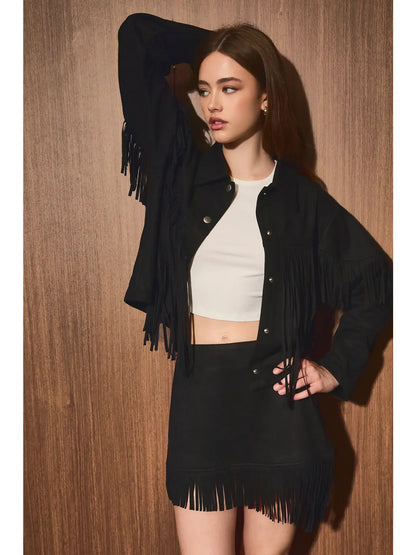 Suede Fringe Jacket
