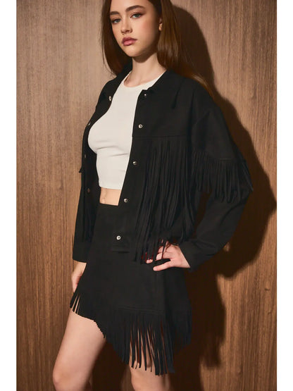 Suede Fringe Jacket