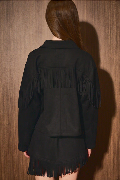Suede Fringe Jacket