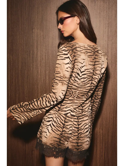 Tiger Print Top Set