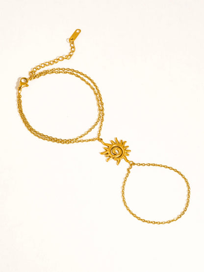 Carmela 18K Gold Non-Tarnish Sun Charm Hand Chain
