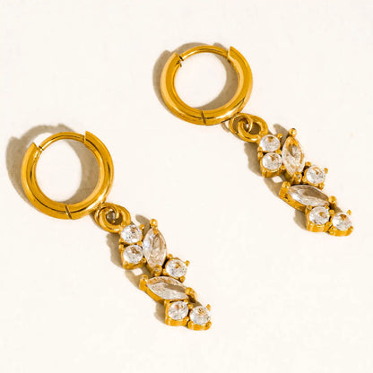Non-Tarnish Cz Drop Glam Earrings