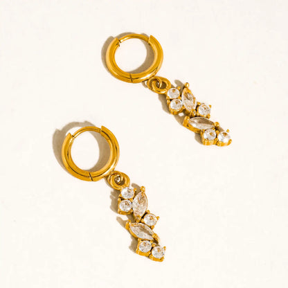 Non-Tarnish Cz Drop Glam Earrings