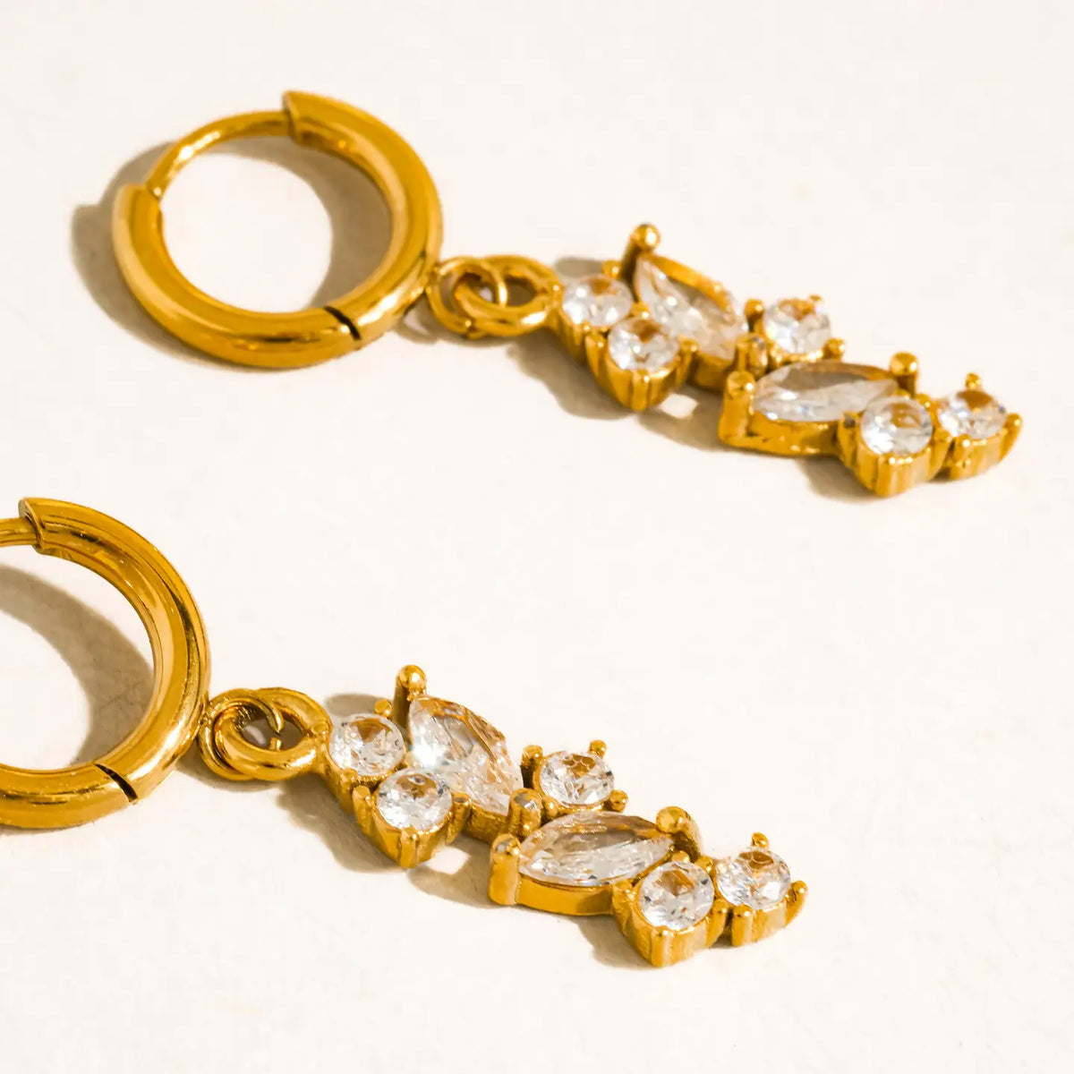 Non-Tarnish Cz Drop Glam Earrings