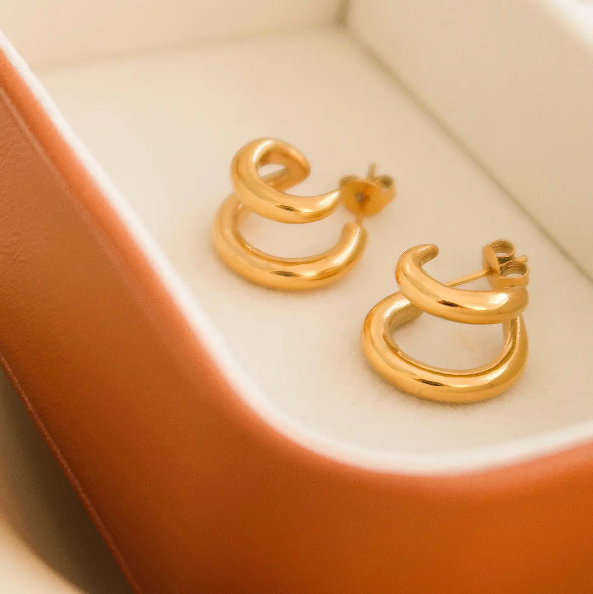 Non-Tarnish Double C Hoop Earring