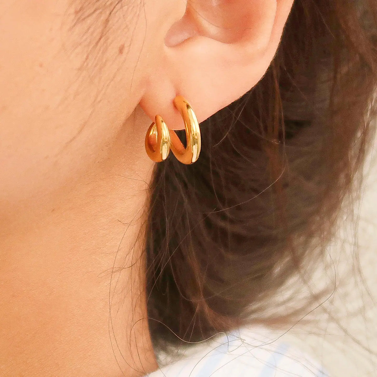 Non-Tarnish Double C Hoop Earring
