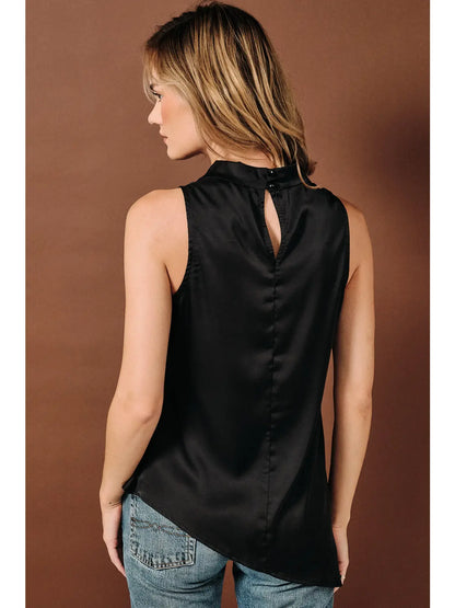Satin Cowl Asymmetric Top