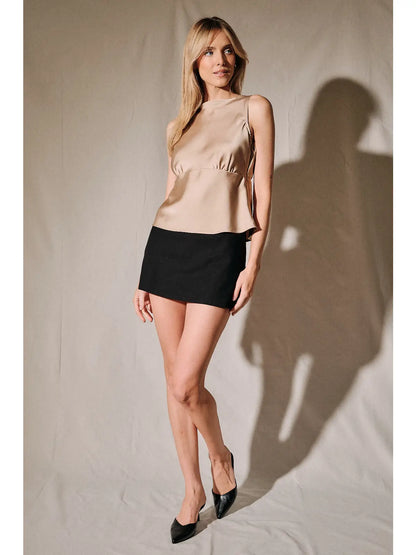 Boat Neck Back Lace Top