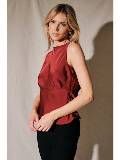 Boat Neck Back Lace Top