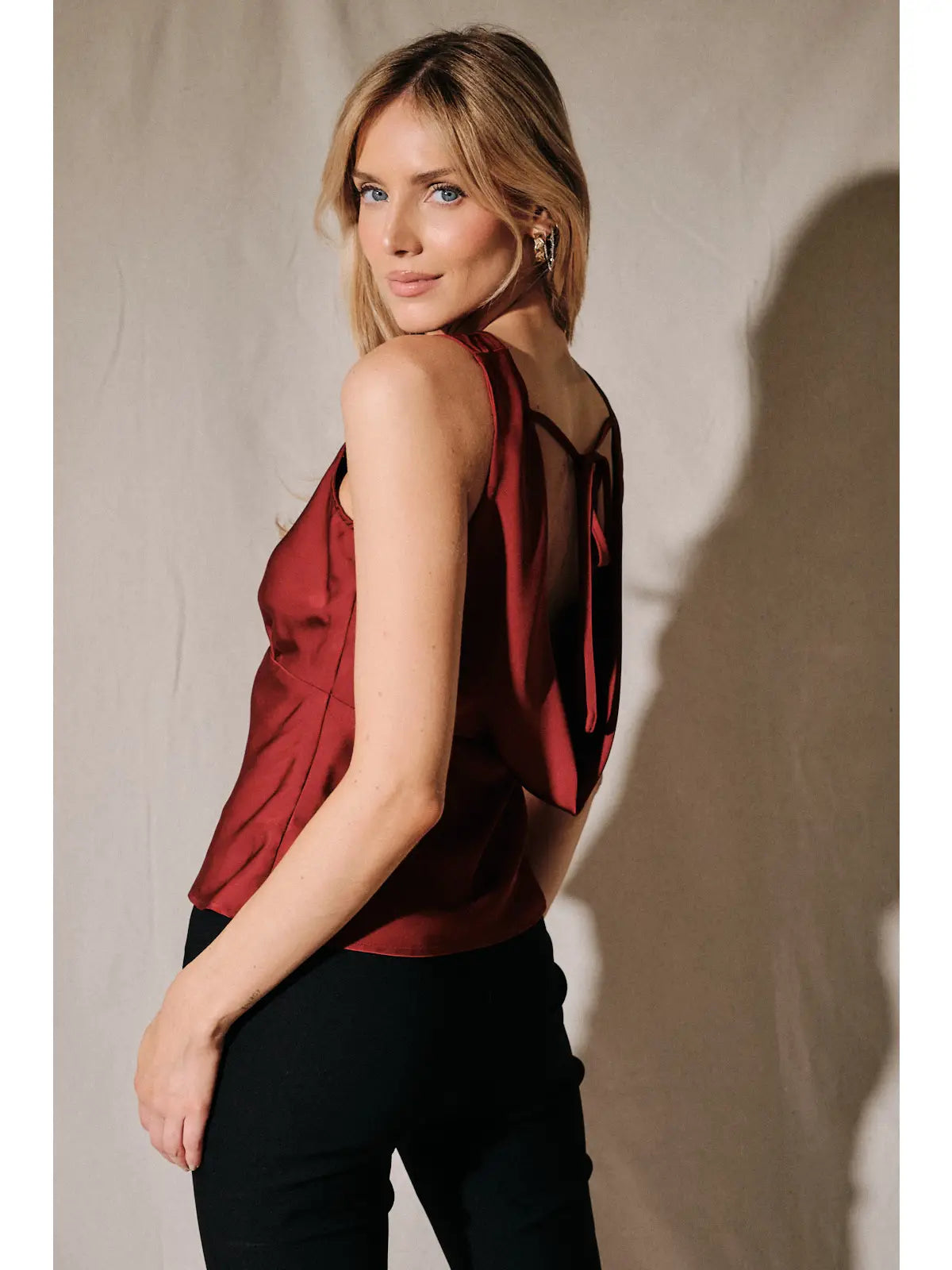 Boat Neck Back Lace Top