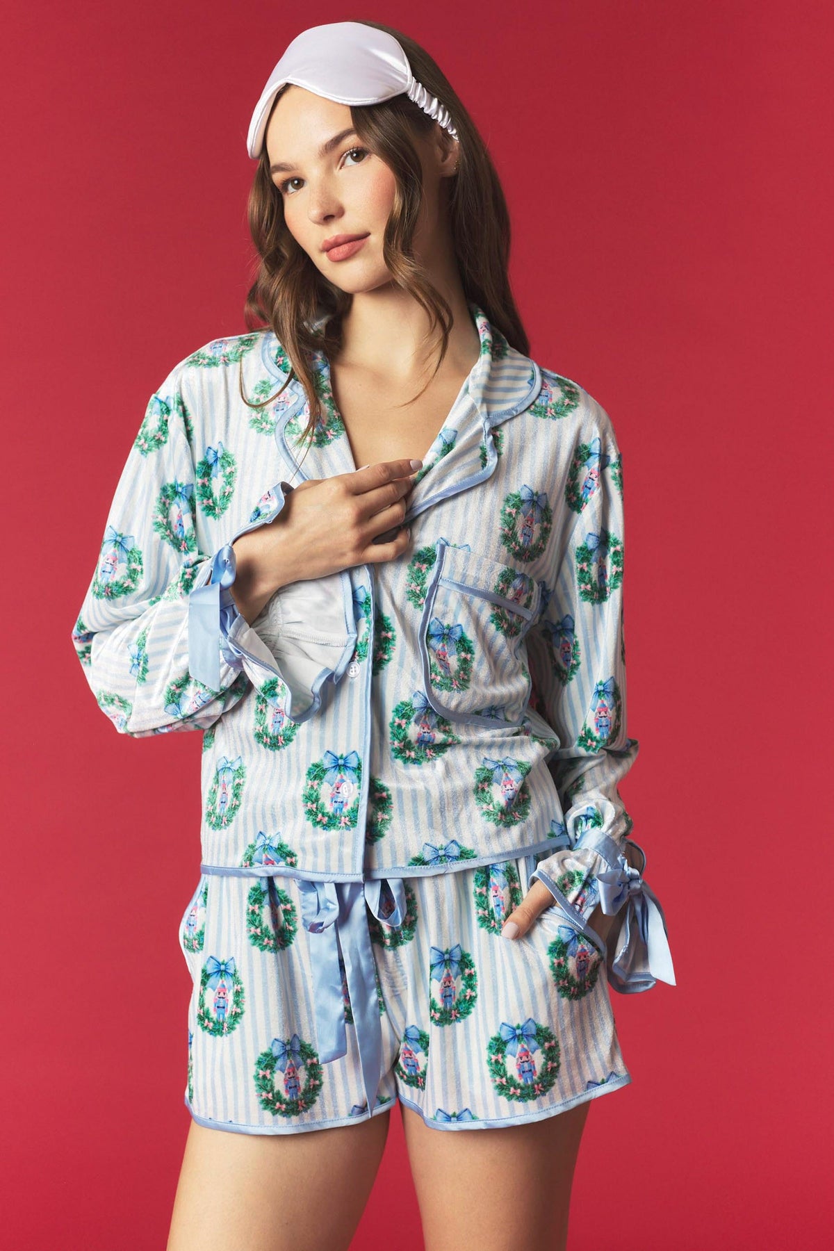 Wreath Nutcracker Pajama Top Set