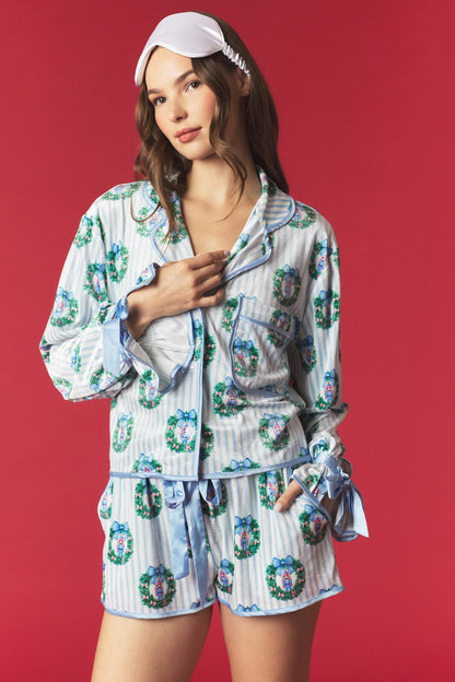 Wreath Nutcracker Pajama Top Set