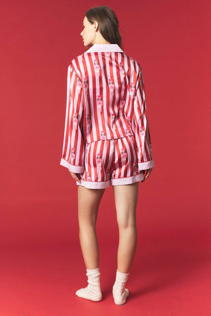 Striped Nutcrackers Pajama Top Set